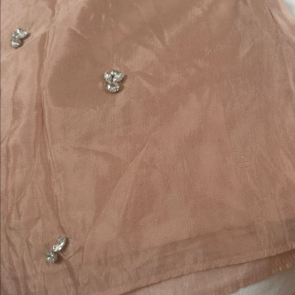 Zara Blush Mini Skirt with Embellishments damaged